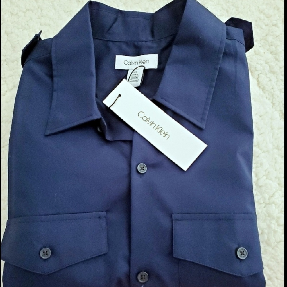 NEW Calvin Klein Short Sleeve Dress Shirt